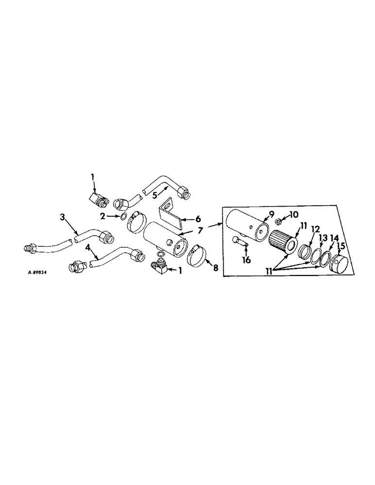 Схема запчастей Case IH 424 - (146) - HYDRAULIC SYSTEM, HYDRAULIC FILTER, TRACTORS WITHOUT AUXILIARY VALVES (07) - HYDRAULIC SYSTEM