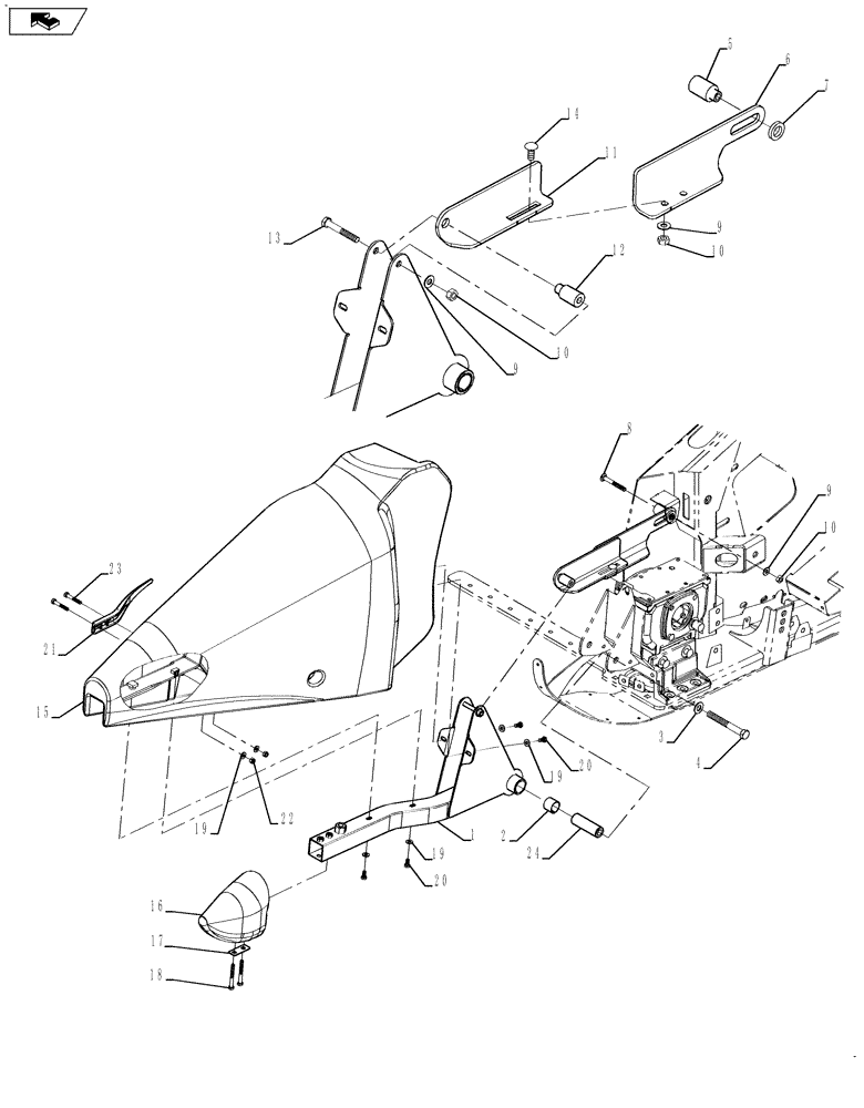 Схема запчастей Case IH 3020-30 - (58.131.01[01]) - DIVIDER ASSEMBLY, LEFT HAND (58) - ATTACHMENTS/HEADERS