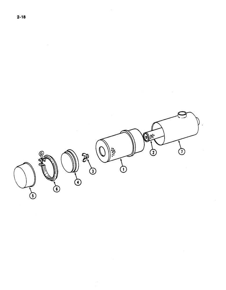 Схема запчастей Case IH 782 - (2-18) - AIR CLEANER ASSEMBLY LOW DRUM P.I.N. 507-681 HIGH DRUM P.I.N. 507-2124 (01) - ENGINE