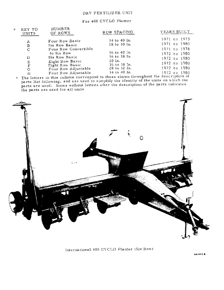 Схема запчастей Case IH 500 - (YA-03) - DRY FERTILIZERS 