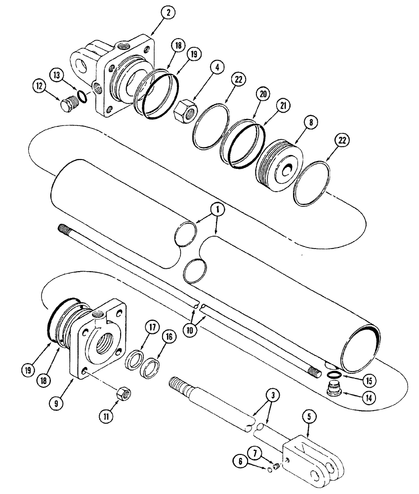 Схема запчастей Case IH 4450 - (08-08) - CYLINDER ASSEMBLY - 386398A1 