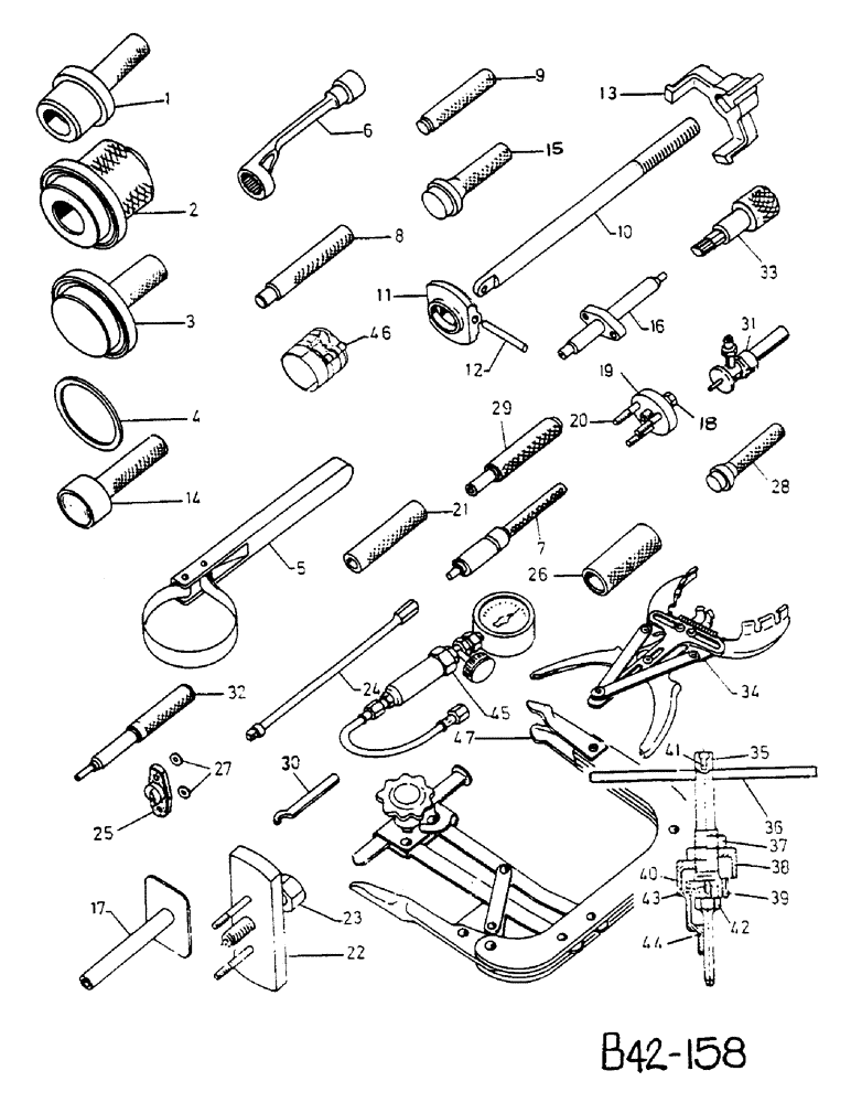 Схема запчастей Case IH 585 - (12-042) - SERVICE TOOLS Power