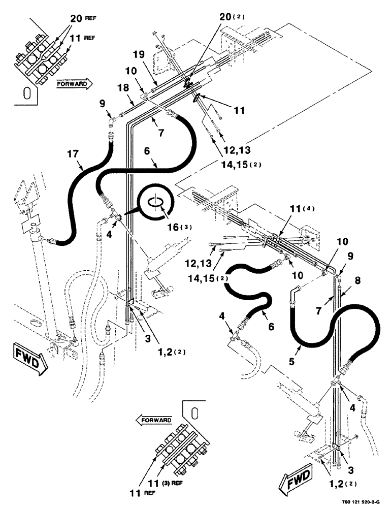 Схема запчастей Case IH 8465T - (8-28) - HYDRAULIC ASSEMBLY, CROSS LINES (07) - HYDRAULICS