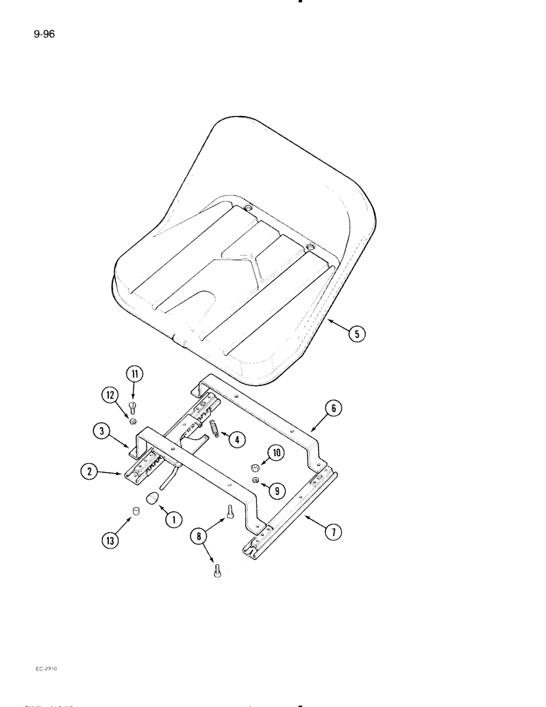 Схема запчастей Case IH 695 - (9-096[A]) - STATIC SEAT, ORCHARD TRACTOR (09) - CHASSIS/ATTACHMENTS