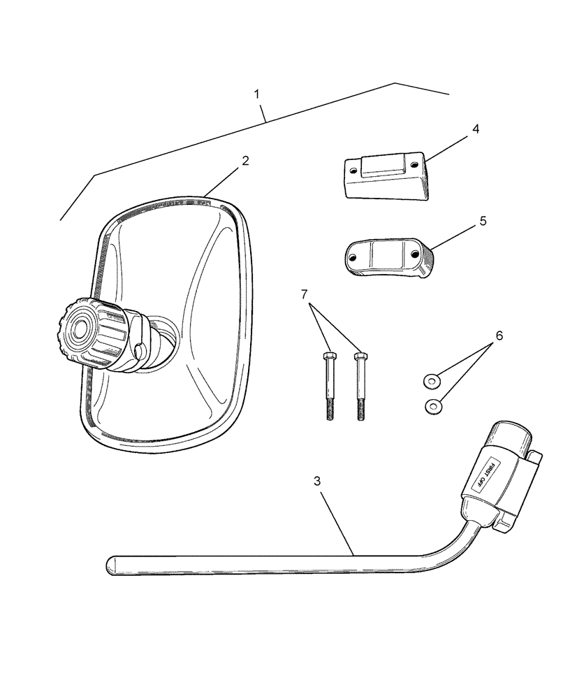 Схема запчастей Case IH D33 - (14B02) - LH REAR VIEW MIRROR KIT - 718877016 (08) - SHEET METAL