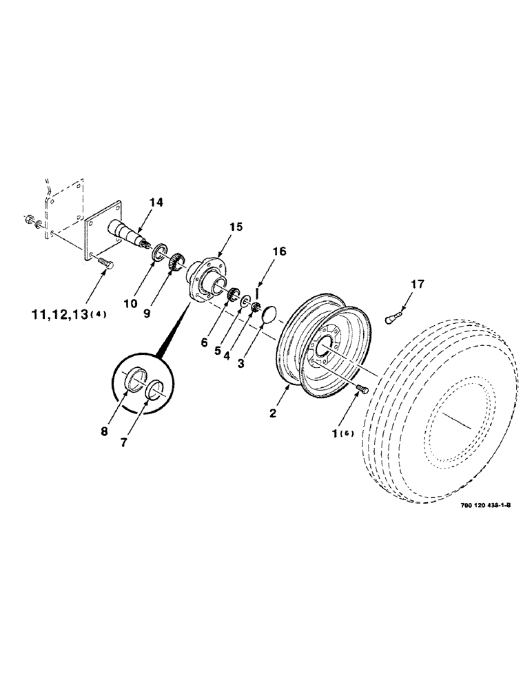 Схема запчастей Case IH 8430 - (7-04) - WHEEL AND HUB ASSEMBLY (12) - MAIN FRAME