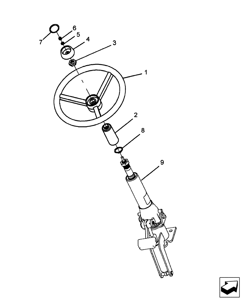 Схема запчастей Case IH DX55 - (10.14) - STEERING COLUMN, TILT (10) - OPERATORS PLATFORM/CAB