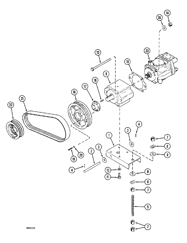 Схема запчастей Case IH 1800 - (9B-14) - FRONT FAN DRIVE AND PUMP MOUNTING (15) - HANDLING SYSTEM