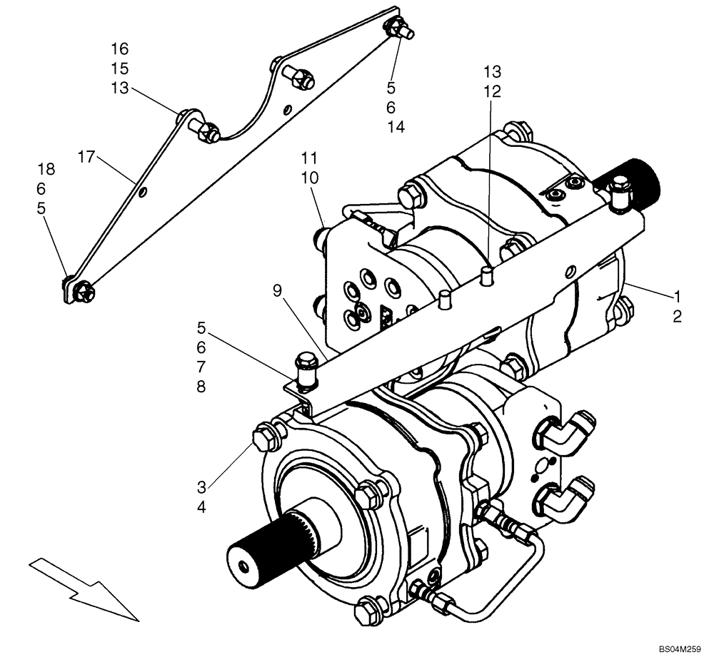 Схема запчастей Case IH 410 - (06-08) - MOTOR - MOUNTING (EATON) (06) - POWER TRAIN