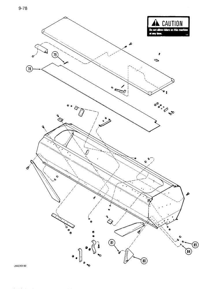 Схема запчастей Case IH 6300 - (9-078) - GRAIN AND FERTILIZER HOPPER (09) - CHASSIS/ATTACHMENTS