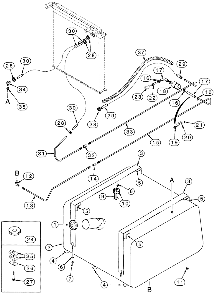 Схема запчастей Case IH CPX420 - (03-01) - FUEL TANK AND LINES (02) - FUEL SYSTEM