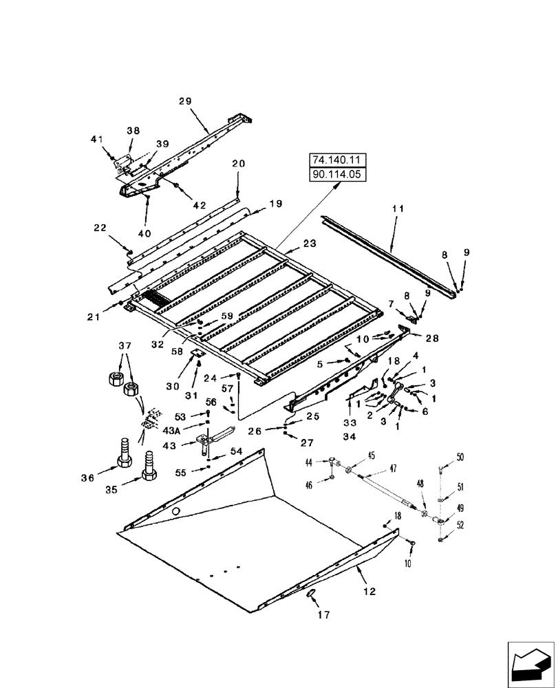 Схема запчастей Case IH 2588 - (74.114.07) - SIEVE, SHOE (74) - CLEANING