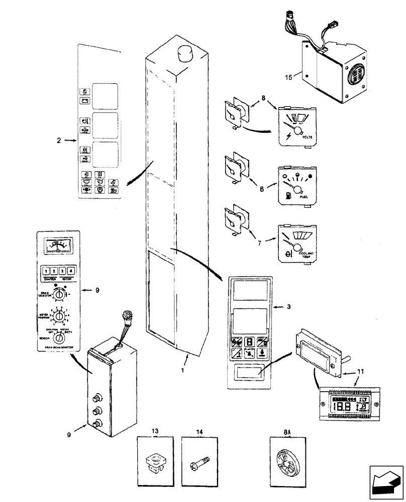 Схема запчастей Case IH 2577 - (55.418.03) - INSTRUMENT PANEL ASSY (55) - ELECTRICAL SYSTEMS