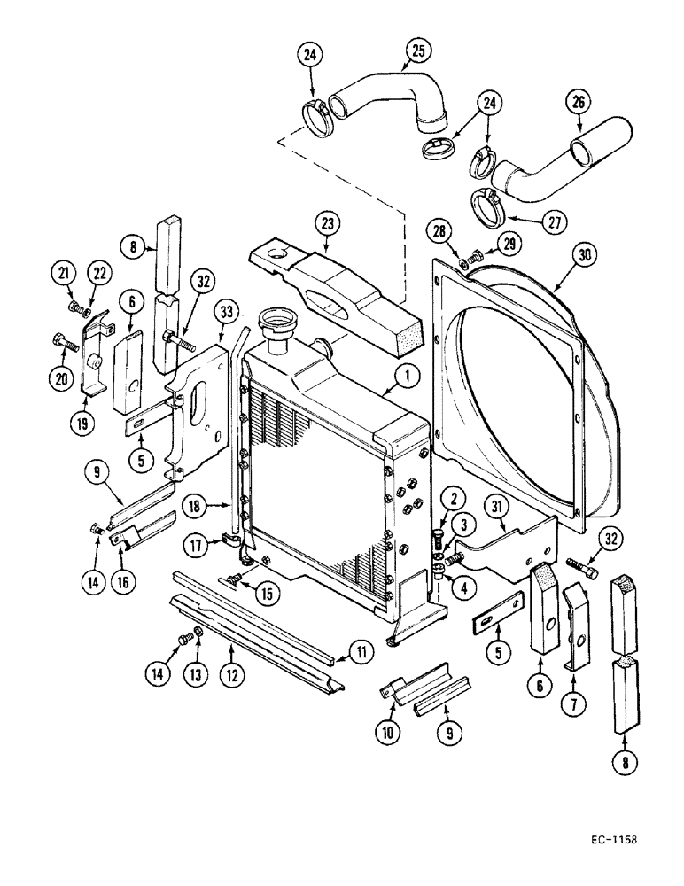 Схема запчастей Case IH 685 - (2-006) - RADIATOR - HIGH AMBIENT TEMPERATURE (02) - ENGINE