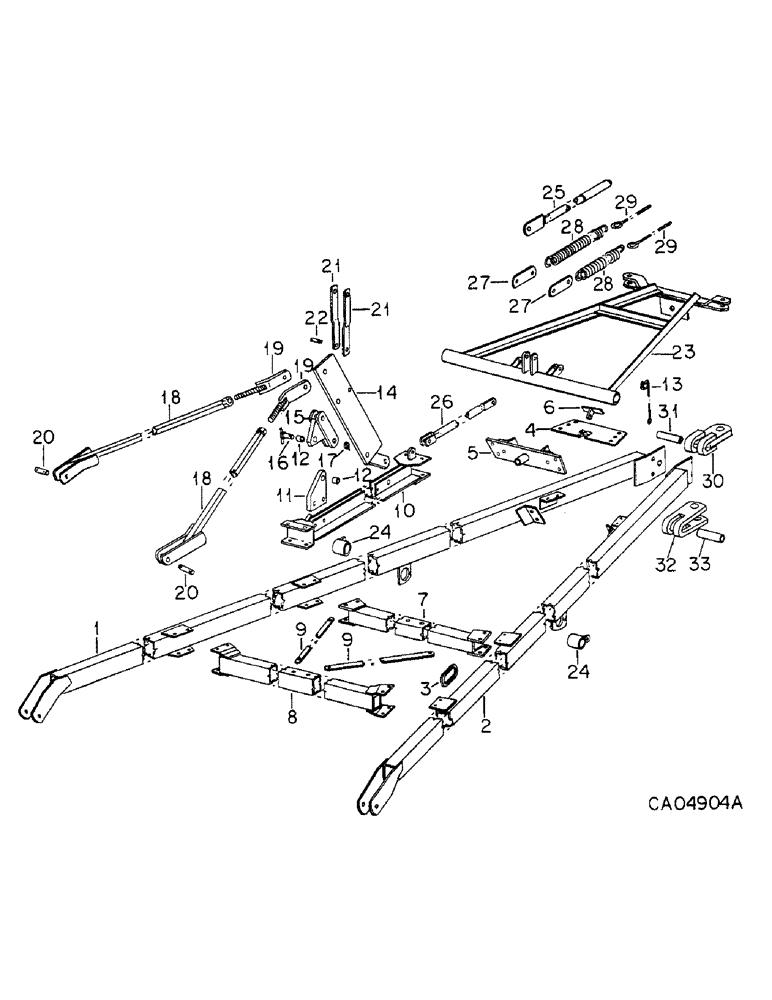 Схема запчастей Case IH 356 - (AU-04) - CARRIER FRAME AND HITCH 