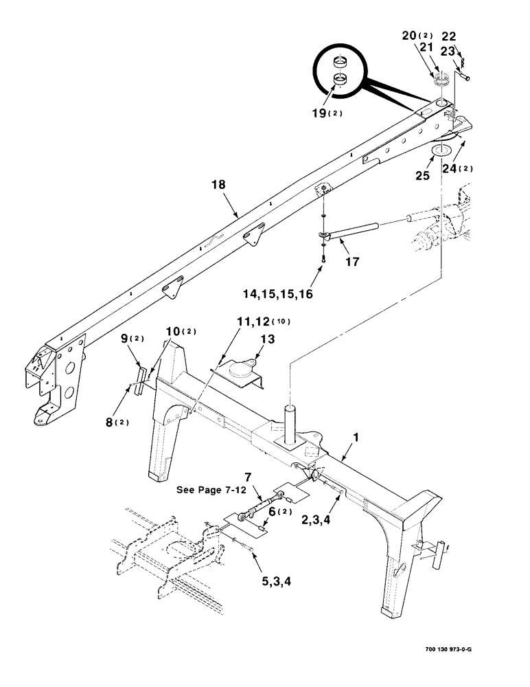Схема запчастей Case IH 8312 - (7-08) - TONGUE AND FRAME ASSEMBLY, SWIVEL (39) - FRAMES AND BALLASTING