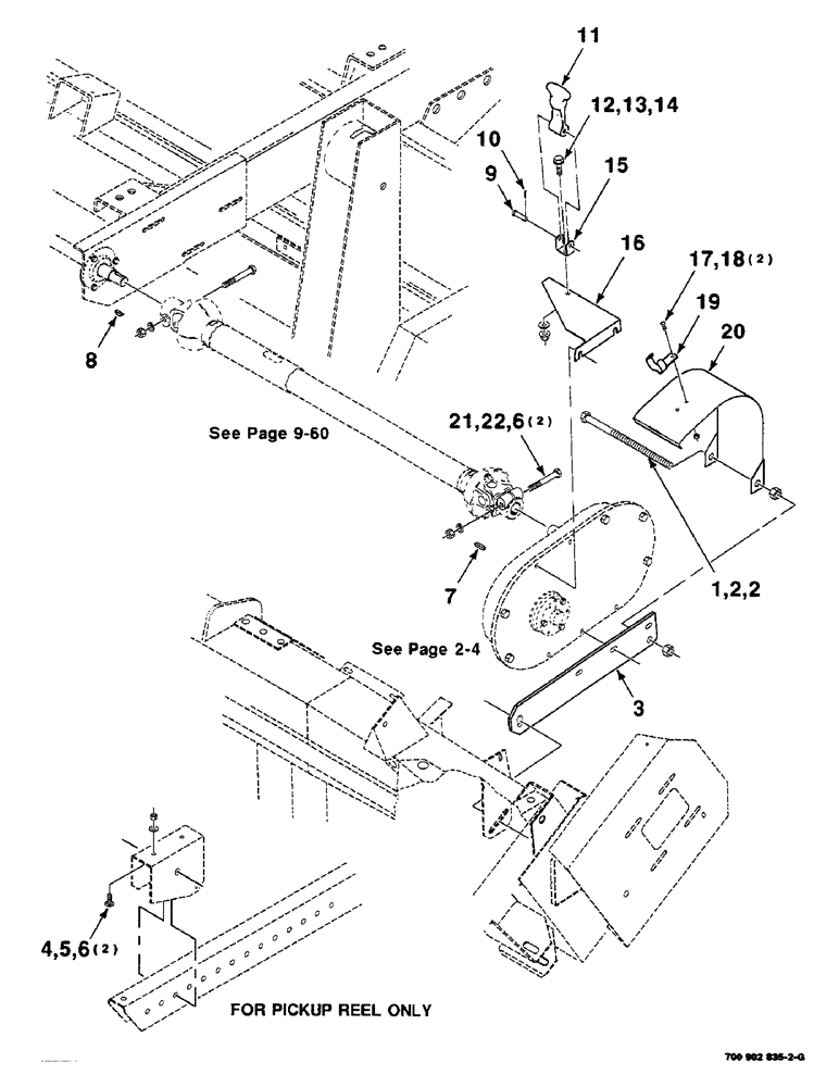 Схема запчастей Case IH 8820 - (9-058) - CHAINBOX, SHIELD, AND DRIVELINE ASSEMBLY (58) - ATTACHMENTS/HEADERS