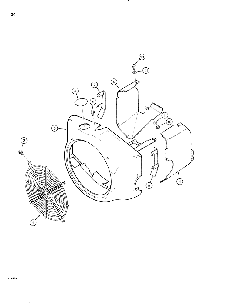 Схема запчастей Case IH 1816C - (034) - ENGINE AIR HOUSING AND FLYWHEEL GUARD (02) - ENGINE