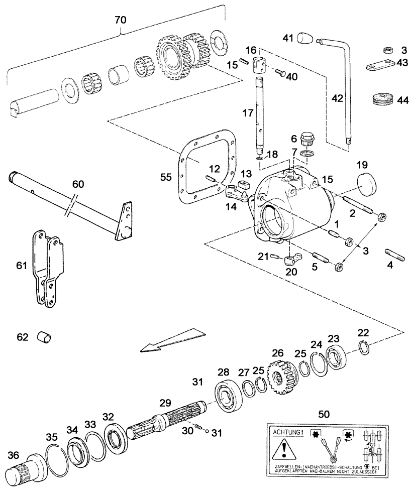 Схема запчастей Case IH C55 - (06-07[01]) - P.T.O. CONTROL, MID-MOUNTED MOWER (06) - POWER TRAIN