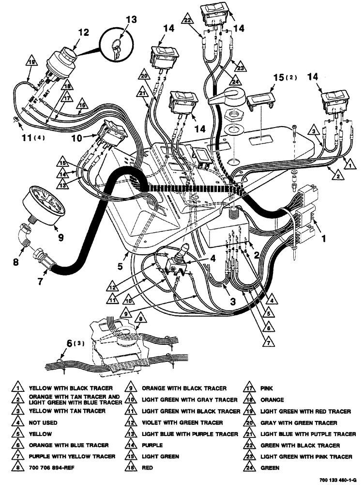 Схема запчастей Case IH 8870 - (04-08) - CONSOLE PANEL ASSEMBLY (33) - BRAKES & CONTROLS