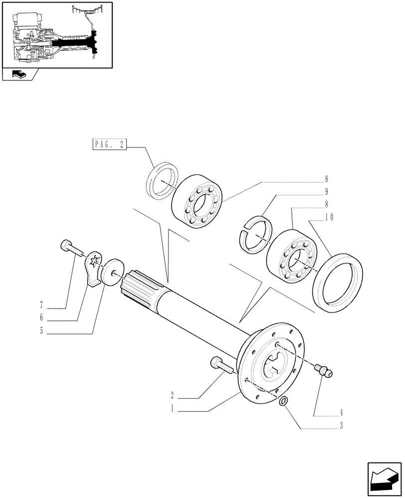 Схема запчастей Case IH FARMALL 85C - (1.48.1[01]) - FINAL DRIVE, GEARS AND SHAFTS (05) - REAR AXLE