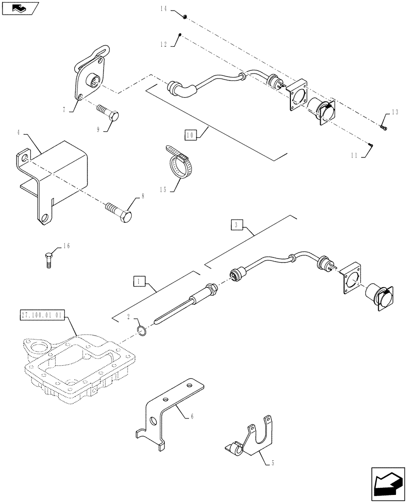 Схема запчастей Case IH PUMA 130 - (10.254.06[01]) - VAR - 330205 - ENGINE BLOCK AND TRANSMISSION OIL HEATERS - 110V - C7114 (10) - ENGINE