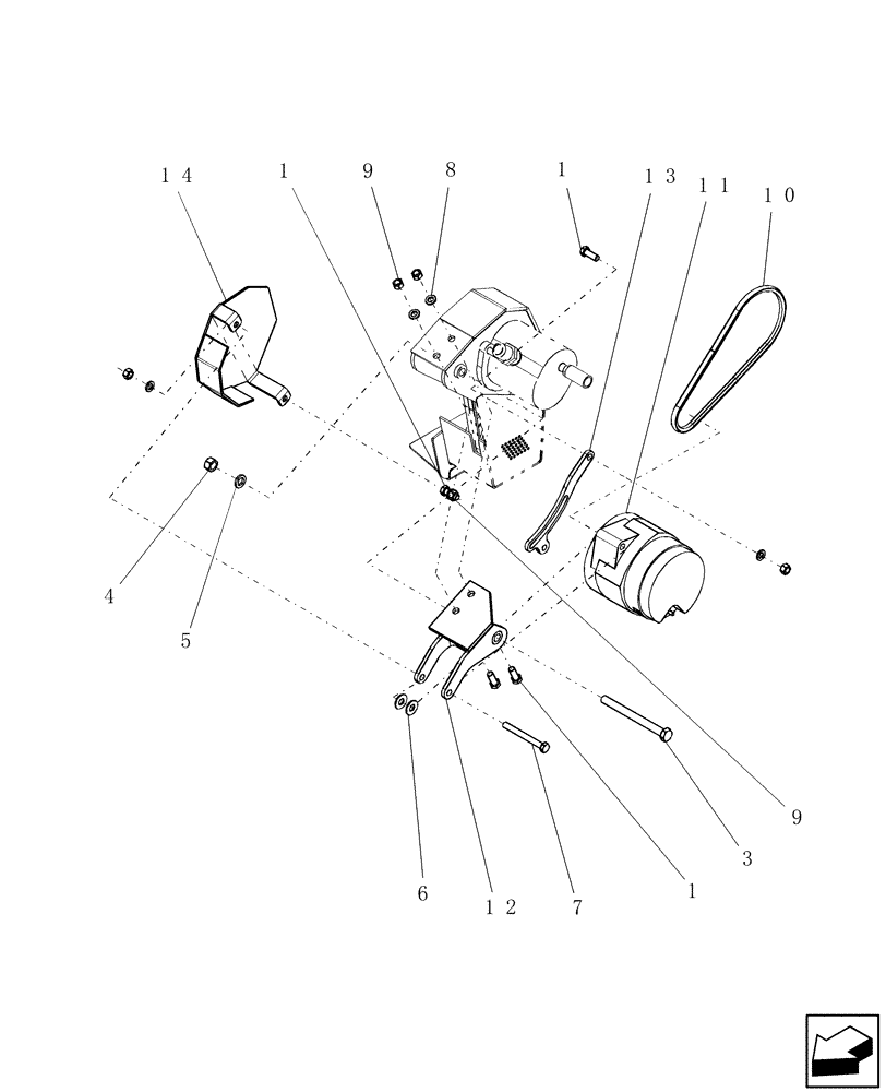 Схема запчастей Case IH ADX3260 - (L.10.D[03]) - SINGLE FAN ALTERNATOR ASSEMBLY L - Field Processing