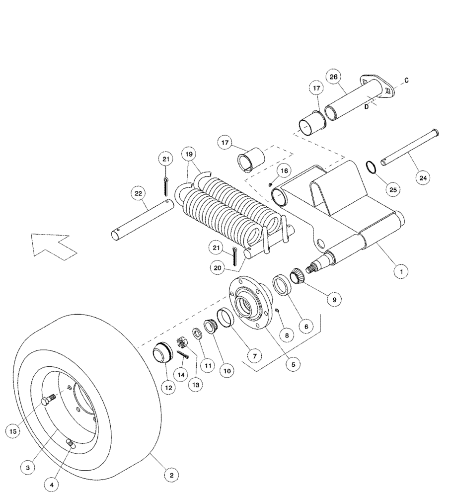 Схема запчастей Case IH 1052 - (09-27) - GAUGE WHEEL (09) - CHASSIS