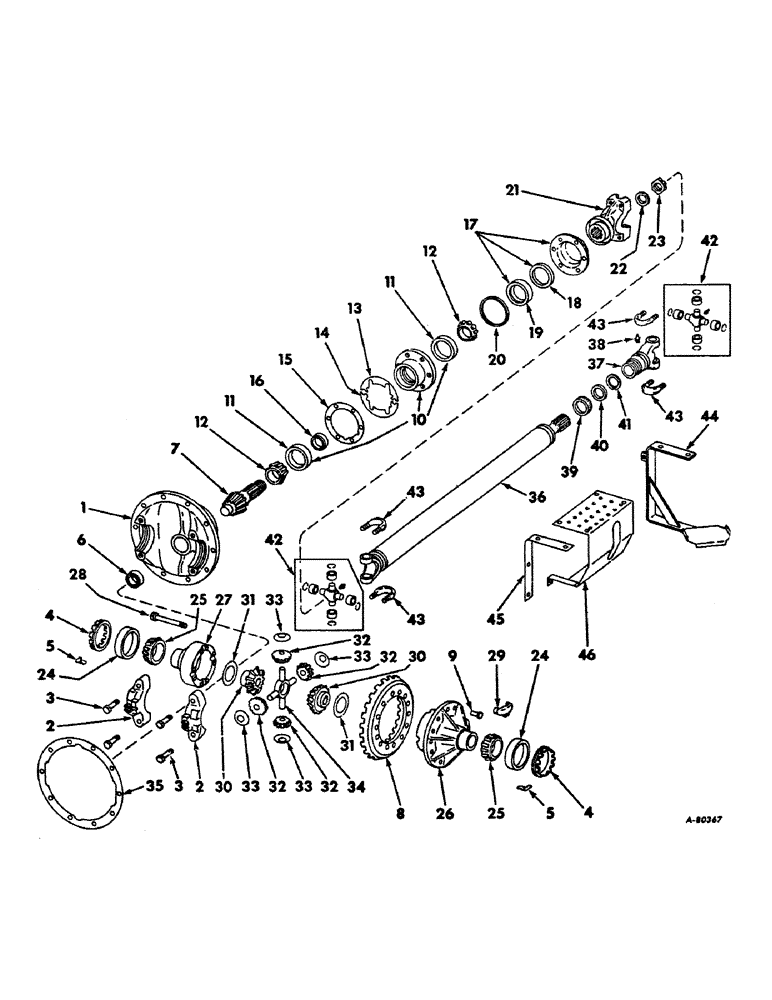 Схема запчастей Case IH 21456 - (07-15) - DRIVE TRAIN, FRONT AXLE DIFFERENTIAL AND DRIVE SHAFT, TRACTORS WITH ALL WHEEL DRIVE (04) - Drive Train