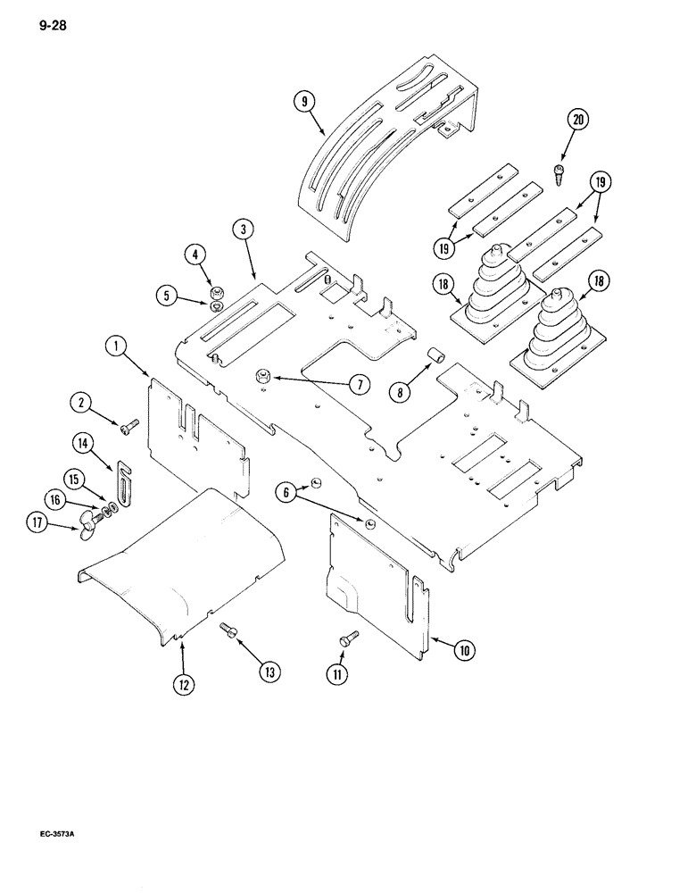 Схема запчастей Case IH 995 - (9-028) - SEAT DECK, TRACTOR WITHOUT CAB (09) - CHASSIS/ATTACHMENTS