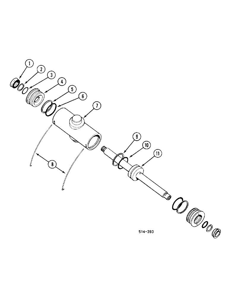 Схема запчастей Case IH 248 - (5-278) - POWER STEERING CYLINDER - 2 WHEEL DRIVE TRACTORS (05) - STEERING