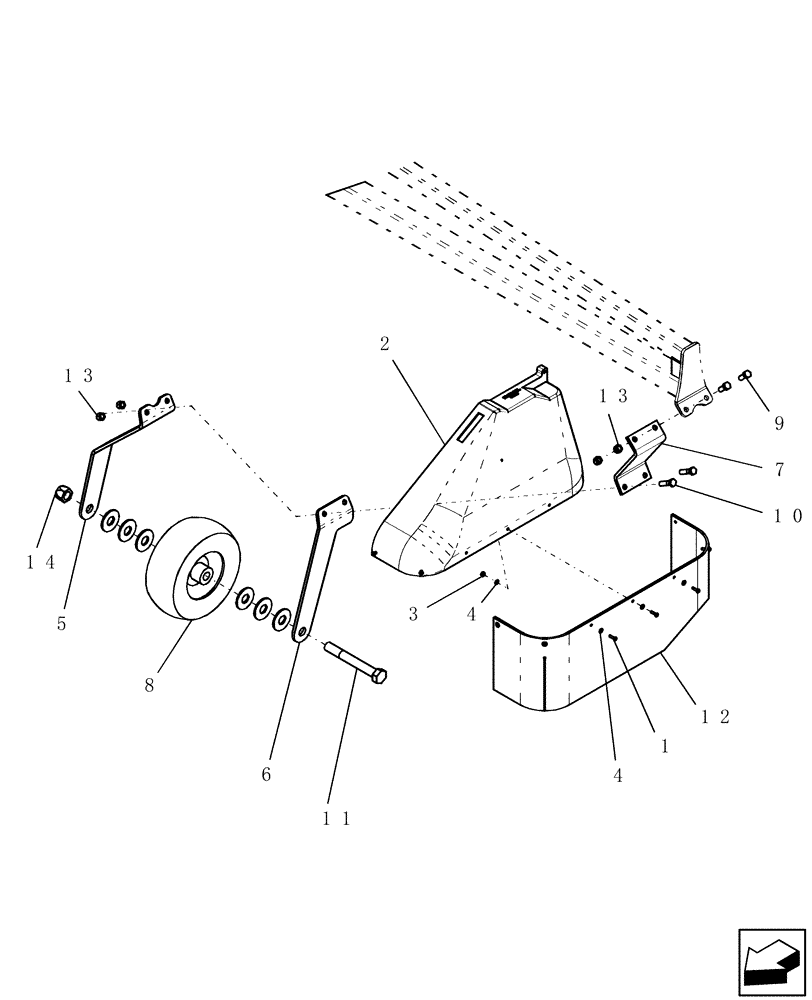 Схема запчастей Case IH SRX100 - (E.20.C[04]) - SUSPENDED BOOM - END SCREEN WHEEL E - Body and Structure