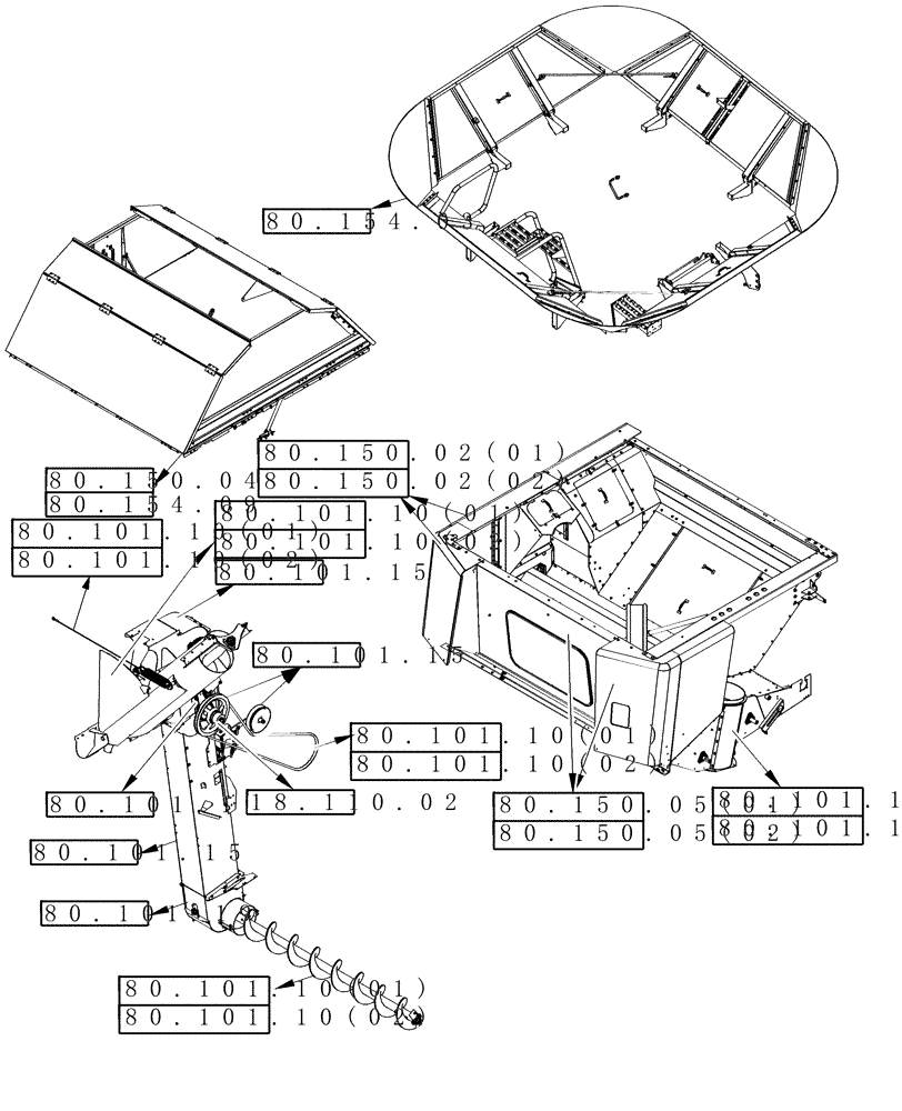 Схема запчастей Case IH 8010 - (00.000.80[01]) - PICTORIAL INDEX - GRAIN TANK (00) - GENERAL & PICTORIAL INDEX