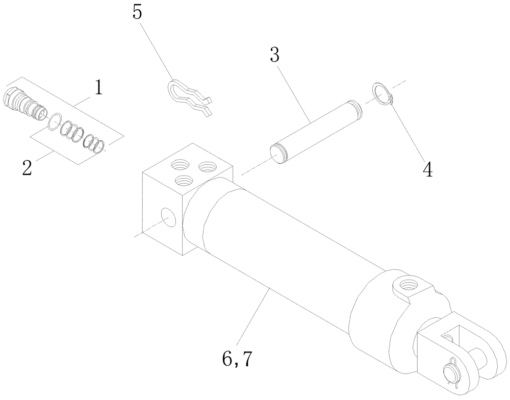 Схема запчастей Case IH A7000 - (B02.05[01]) - Hydraulic Cylinder {Cabin Tilt} (07) - HYDRAULICS