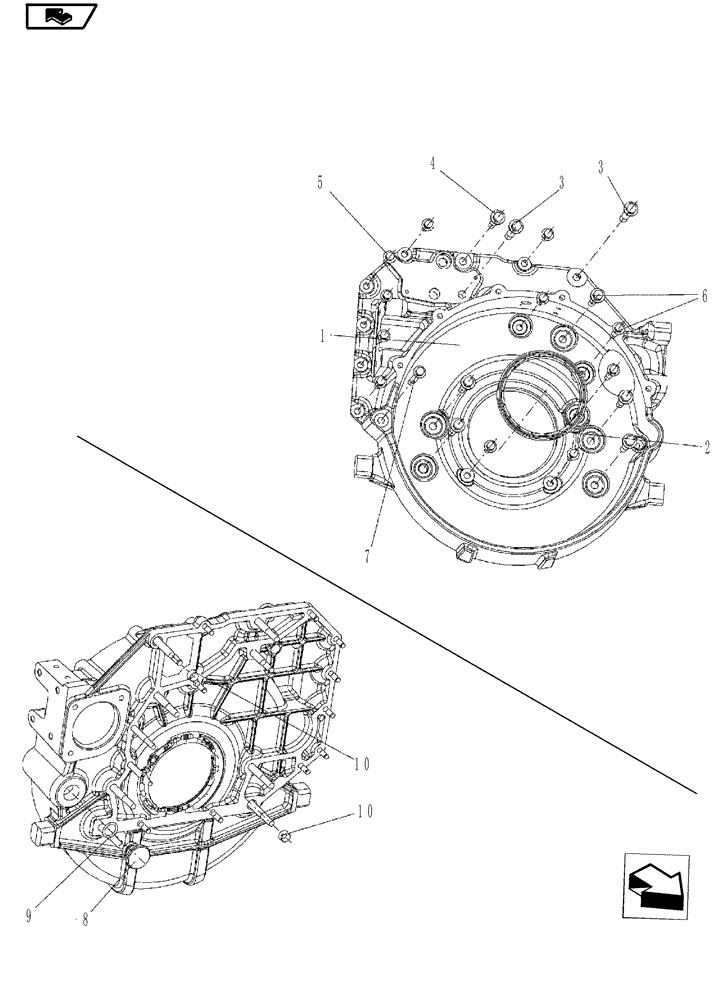 Схема запчастей Case IH MAGNUM 225 - (10.103.02[02]) - FLYWHEEL HOUSING (10) - ENGINE