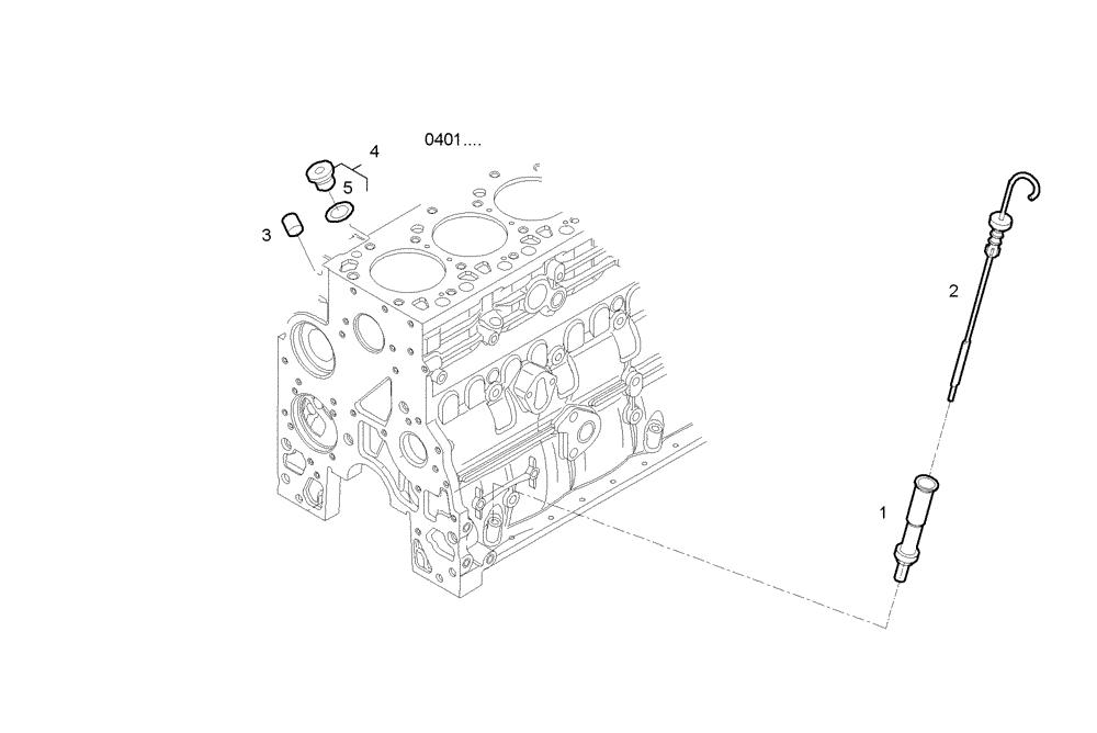 Схема запчастей Case IH F4GE0684C D600 - (2700.047) - OIL DIPSTICK & FILLER PIPE 