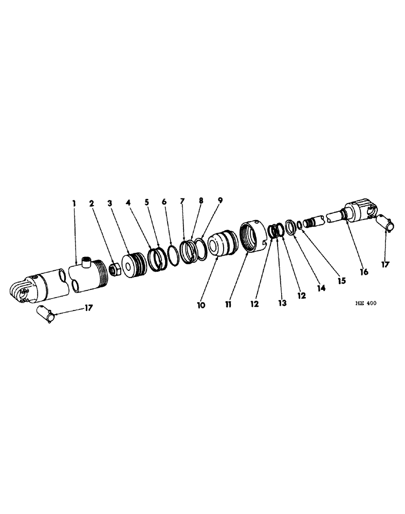 Схема запчастей Case IH 55 - (12-29) - ROCKSHAFT HYDRAULIC CYLINDER (HIGH PRESSURE) (25 & 31 FT 