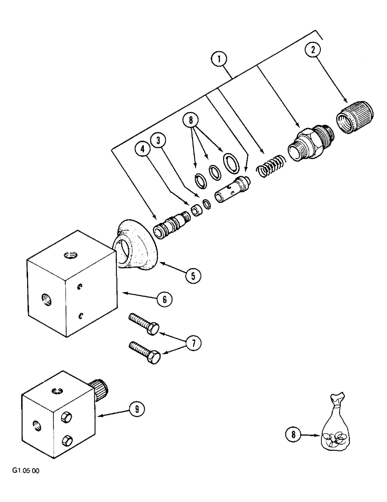 Схема запчастей Case IH 2140 - (8-40) - FLOW DIVIDER (MANUAL) (08) - HYDRAULICS