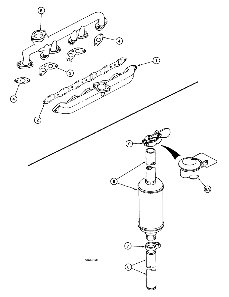 Схема запчастей Case IH D-236 - (4-54) - INTAKE AND EXHAUST MANIFOLD / EXHAUST SYSTEM 