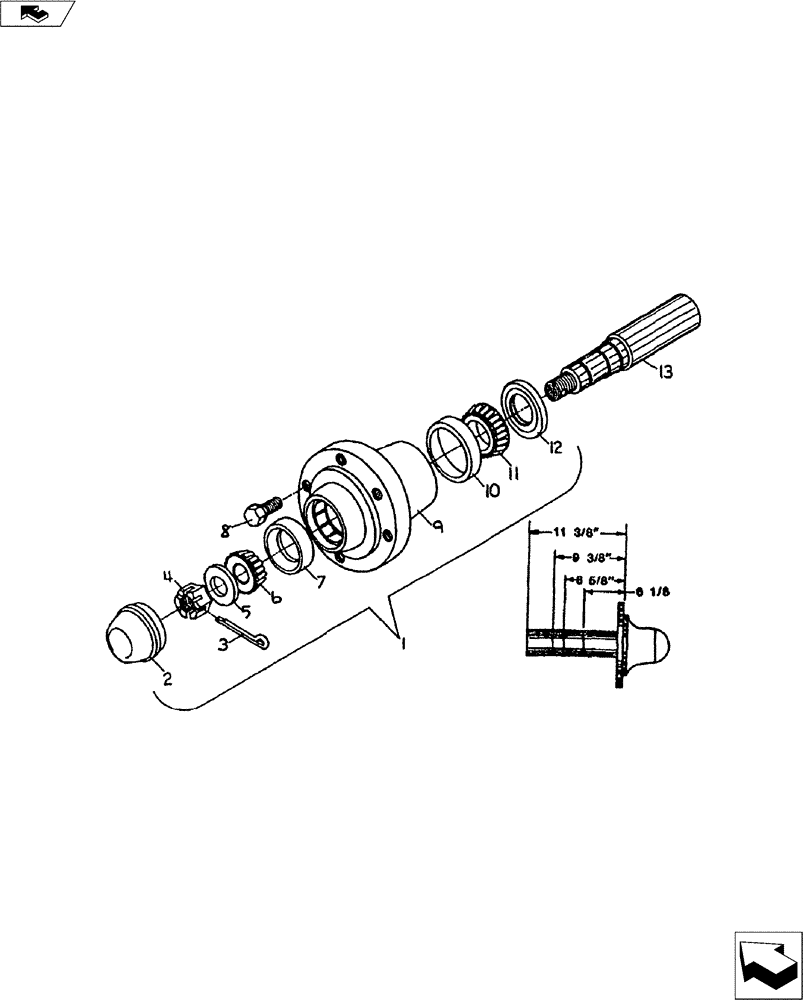 Схема запчастей Case IH TIGER - (44.100.02) - 709 HUB & SPINDLE ASSEMBLY (44) - WHEELS