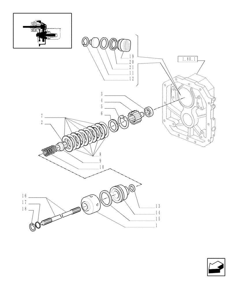 Схема запчастей Case IH JX100U - (1.80.7[01]) - POWER TAKEOFF - CLUTCH (07) - HYDRAULIC SYSTEM