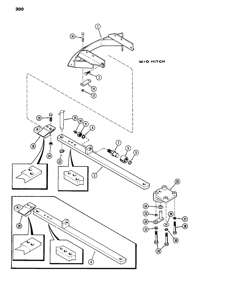 Схема запчастей Case IH 770 - (300) - DRAWBAR, W/OUT HITCH (09) - CHASSIS/ATTACHMENTS