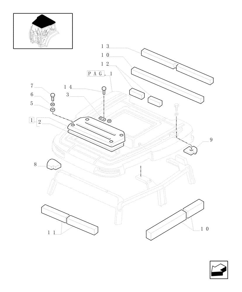 Схема запчастей Case IH JX90U - (1.94.0[02]) - CAB - ROOF & PARTS (10) - OPERATORS PLATFORM/CAB