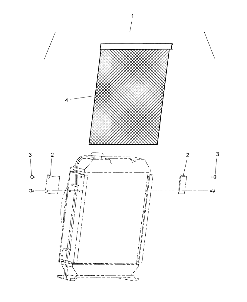 Схема запчастей Case IH DX33 - (02.01.01) - RADIATOR SCREEN KIT - 87317547 (02) - ENGINE EQUIPMENT