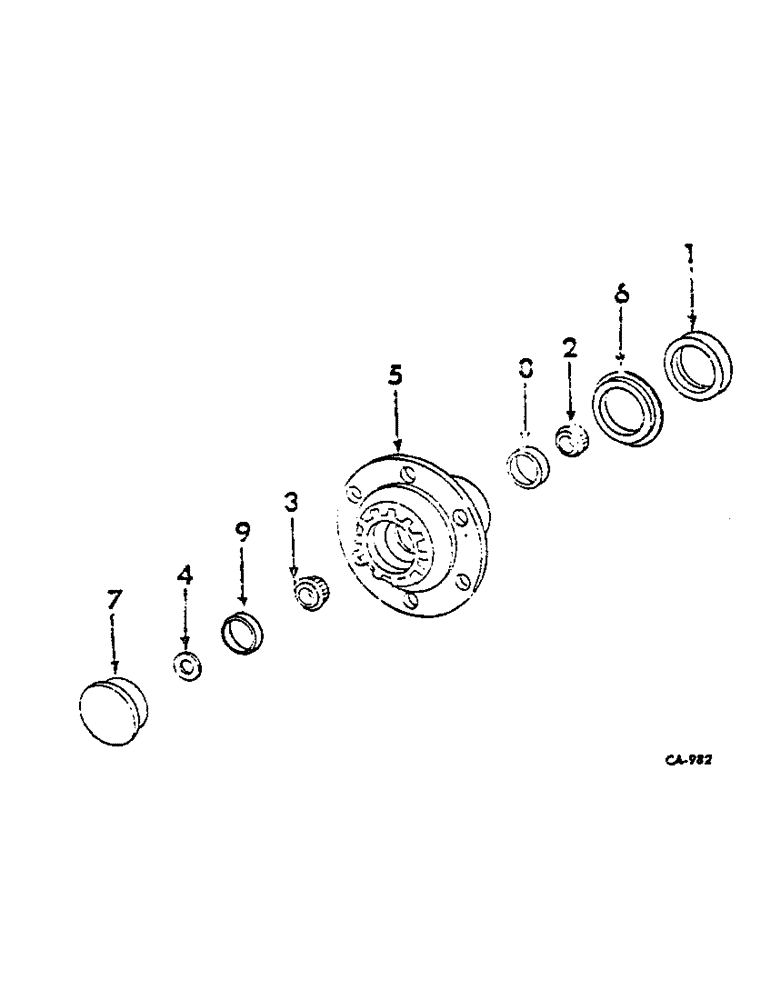 Схема запчастей Case IH 674 - (14-05) - FRONT WHEEL HUB, BEARINGS AND CAP Suspension