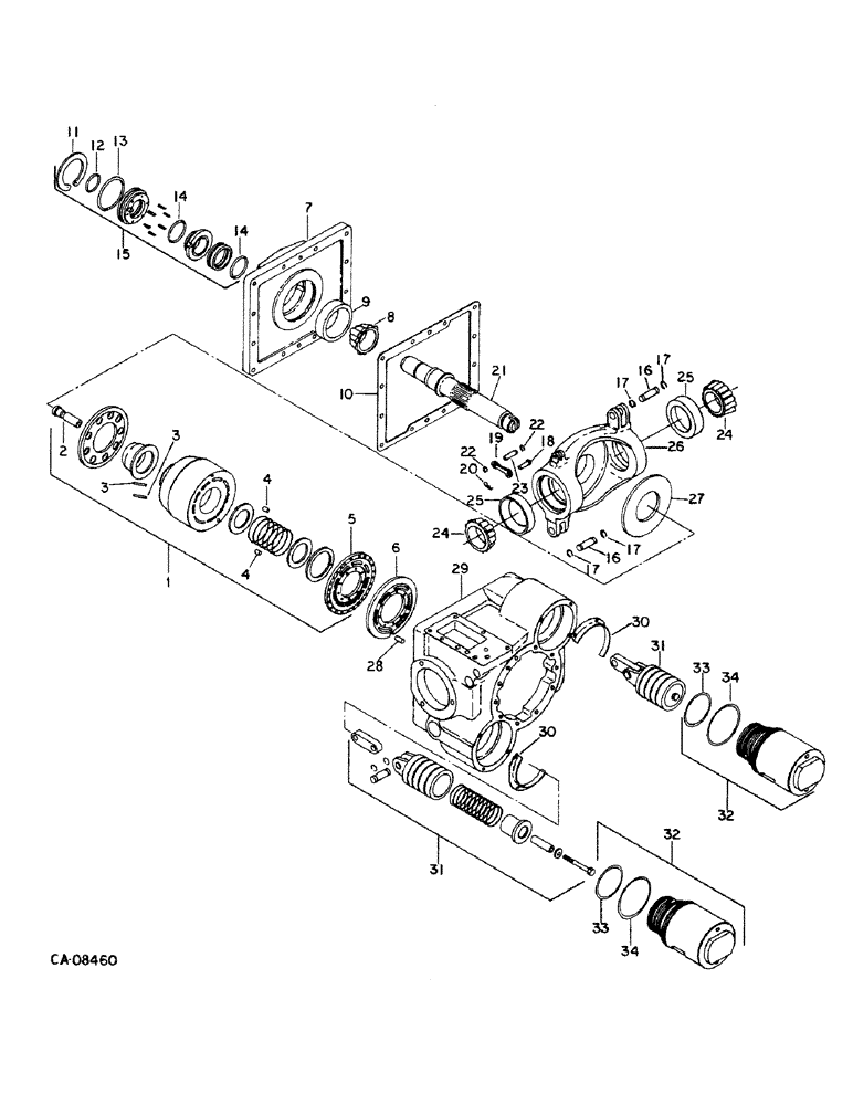 Схема запчастей Case IH 1460 - (10-34) - HYDRAULICS, HYDROSTATIC MOTOR, 2 SPEED, EATON, CYLINDER BLOCK (07) - HYDRAULICS