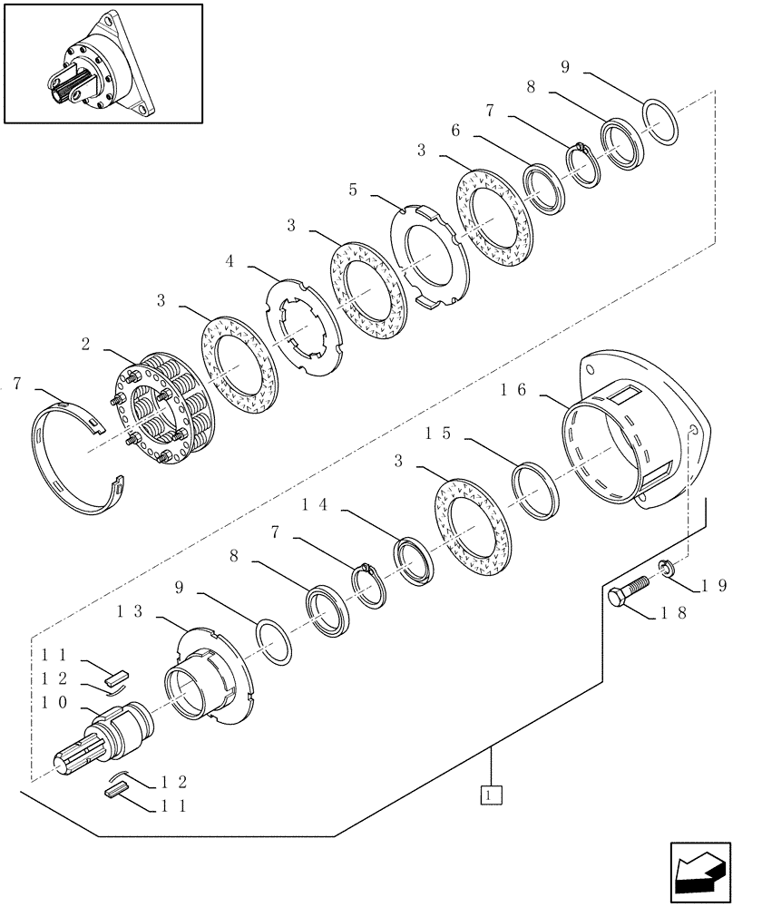 Схема запчастей Case IH LBX421S - (01.10[01]) - FLYWHEEL, SLIP CLUTCH (01) - POWER TAKE OFF