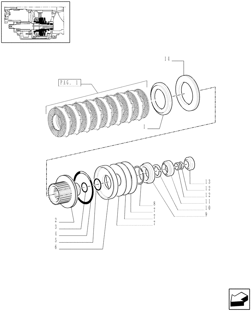 Схема запчастей Case IH MXM140 - (1.33.3[02]) - START HYDRAULIC CLUTCH (4WD) (04) - FRONT AXLE & STEERING