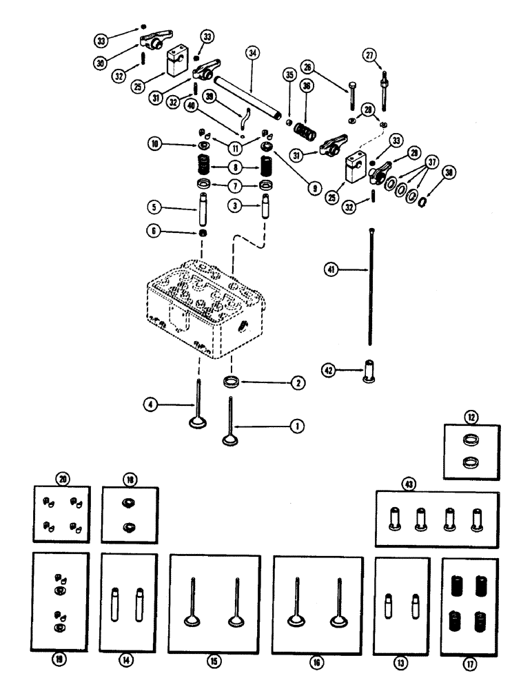 Схема запчастей Case IH 1060 - (380) - VALVES AND VALVE MECHANISM, (301) DIESEL ENGINE (10) - ENGINE