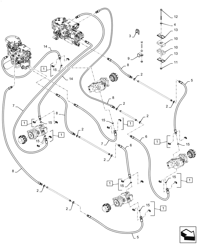 Схема запчастей Case IH 3230 - (29.212.02) - HYDRAULIC DRIVE LOOP GROUP (29) - HYDROSTATIC DRIVE